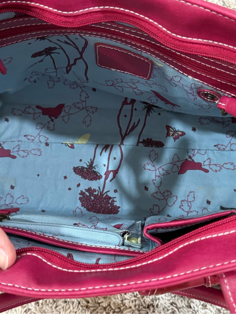 Franklin Covey Fuchsia Double-Pocket Shoulder Bag - Picture 6 of 9